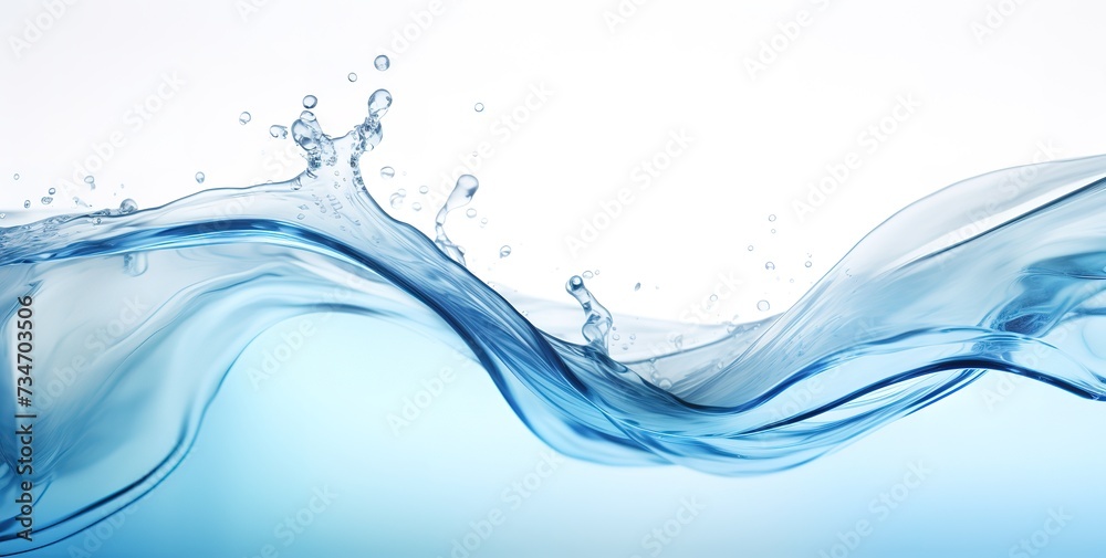 a splash of blue water on a white background
