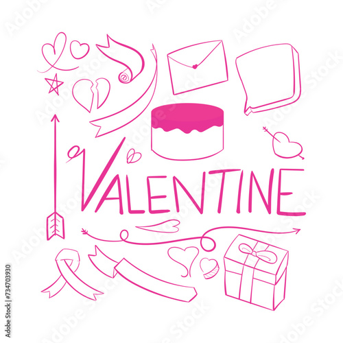 Valente's Day Vector Illustration Icon Love Valentine's Day14 February Icon