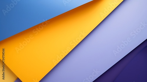 Color papers geometry flat composition background with yellow violet and blue tones © Rosie
