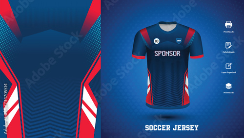 Soccer jersey design for sublimation or sports tshirt design for cricket football 