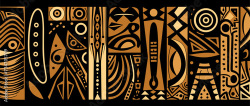 Abstract African tribal patterns in earthy tones.simple Vector Illustration art simple minimalist illustration creative