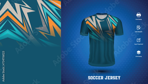 Soccer jersey design for sublimation or sports tshirt design for cricket football
