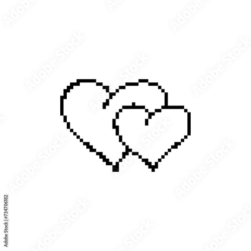 Love pixel icon, logo, shape, symbol, arts, design, icon