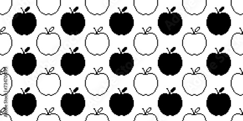 pixel art apple seamless pattern