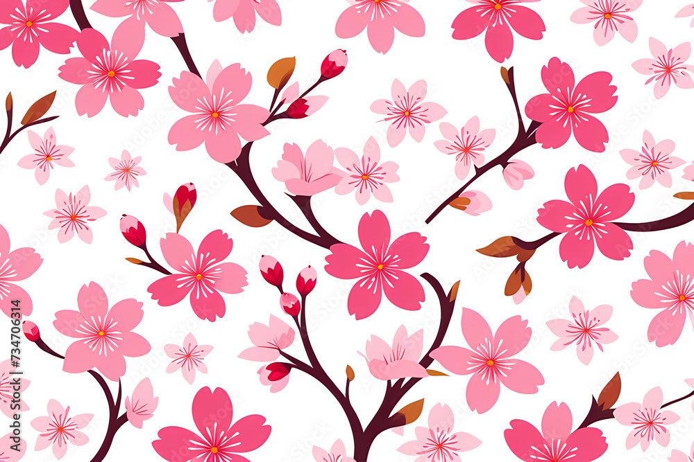 transparent cherry blossom pattern for spring