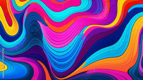 Seamless abstract psychedelic wavy background