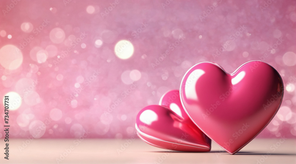pink heart shape valentine background.generative AI