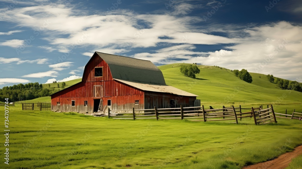 Obraz premium animals farm barn