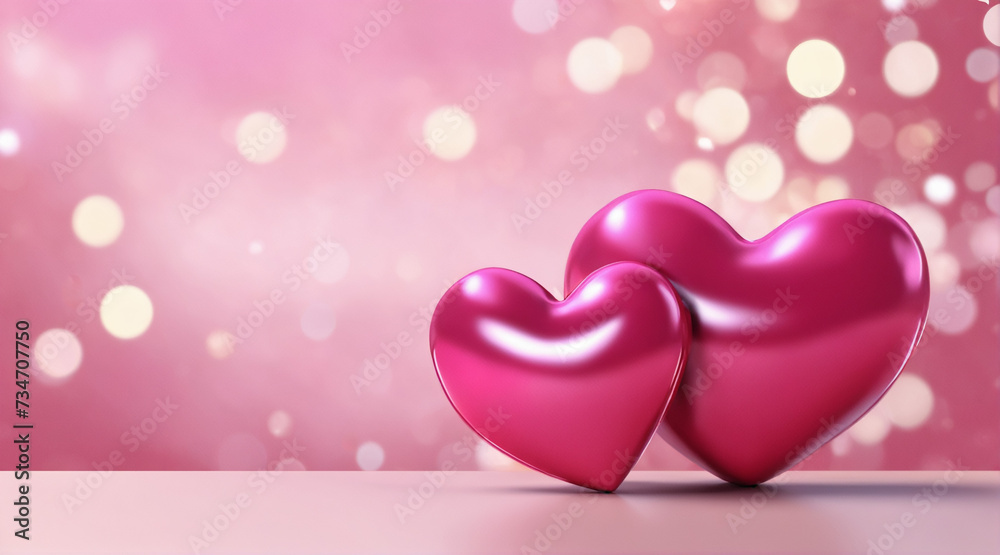 pink heart shape valentine background.generative AI