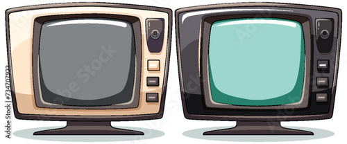 Two different styles of TV sets illustrated.