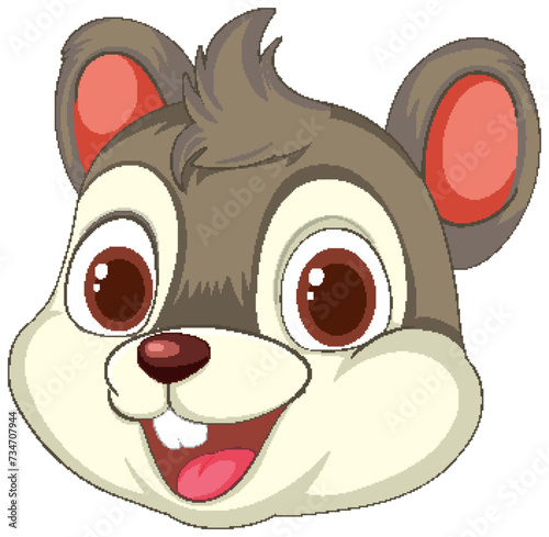 Vector illustration of a happy chipmunk's head