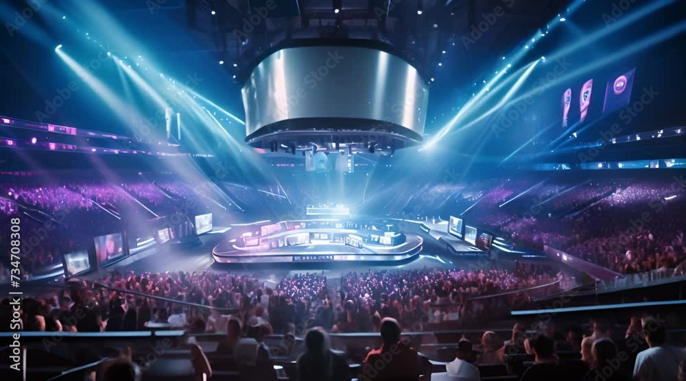 The inside of the E Sports Arena was full, crowds of people sat and watched the event