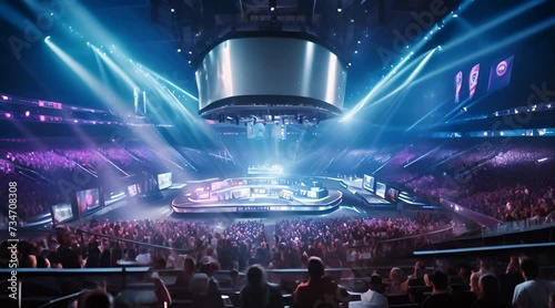 The inside of the E Sports Arena was full, crowds of people sat and watched the event photo