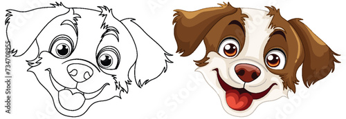 Cartoon dog with a happy, playful expression