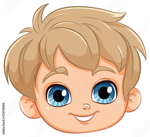 Vector illustration of a happy young boy's face