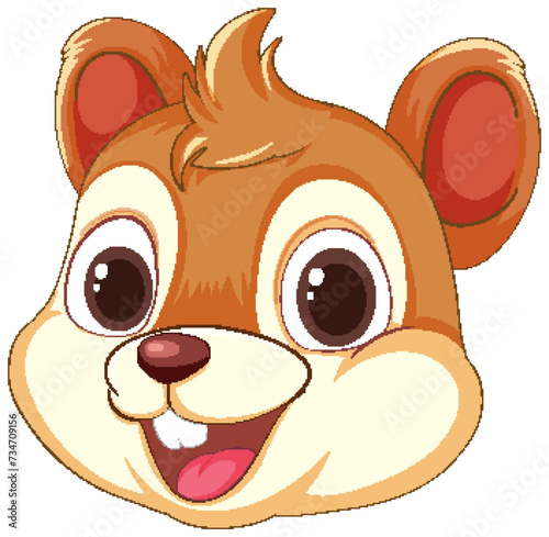 Vector illustration of a happy chipmunk's face