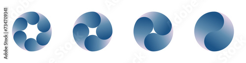 Abstract minimal logotype designs isolated on white  background. vortex designs. Vector illustration.
