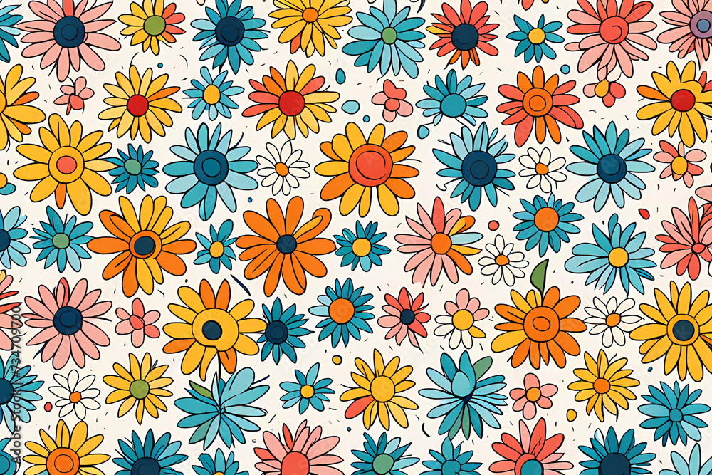 Daisy sticker pattern Daisy sticker pattern