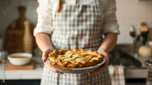 Chef Woman Baking Fresh Homemade Pie   Culinary Artistry at Its Best