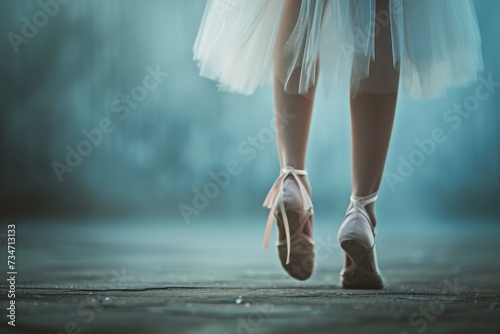 Dancer in ballet footwear standing photo
