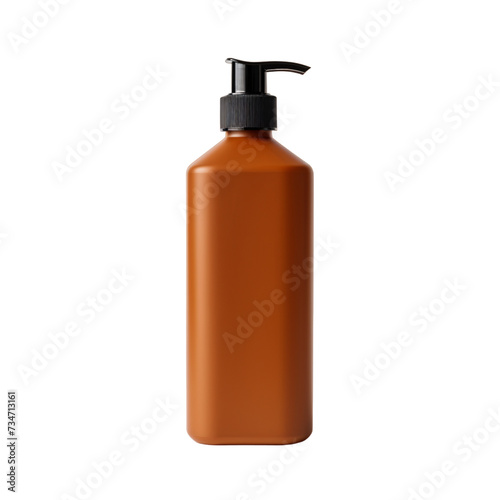Amber color cosmetic bottle isolated on white bcakground
