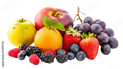 Fresh Fruits on Transparent Background