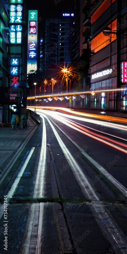 light tril in traffic at night