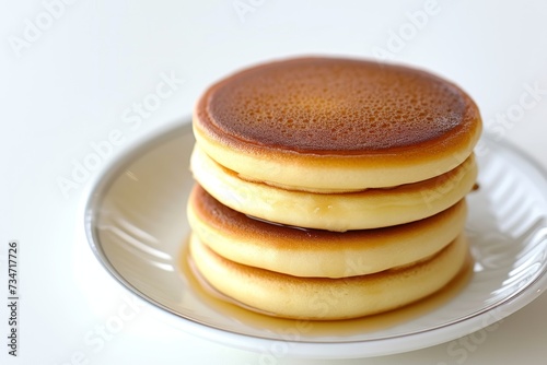 Japanese pancakes on a white background Dorayaki