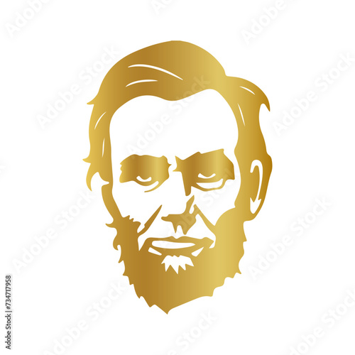 Abraham Lincoln golden vector, america president's day 