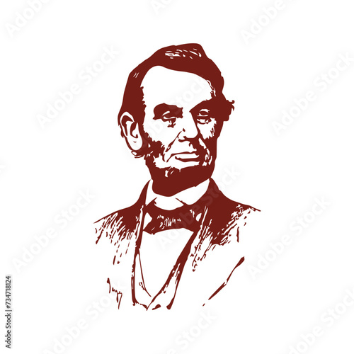Abraham Lincoln sign, america president's day vector