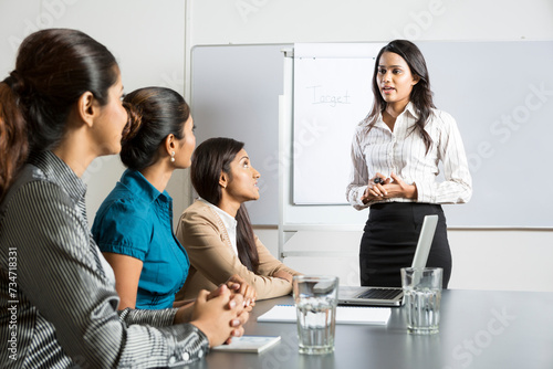 Indian business woman doing a presentation.