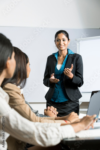 Indian businesswoman giving a presentation