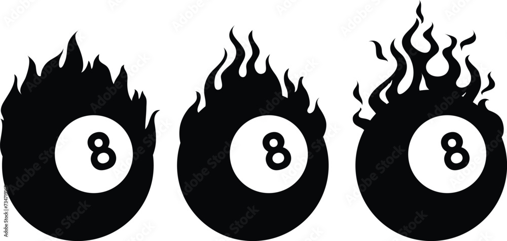 Obraz premium 8 ball fire vector