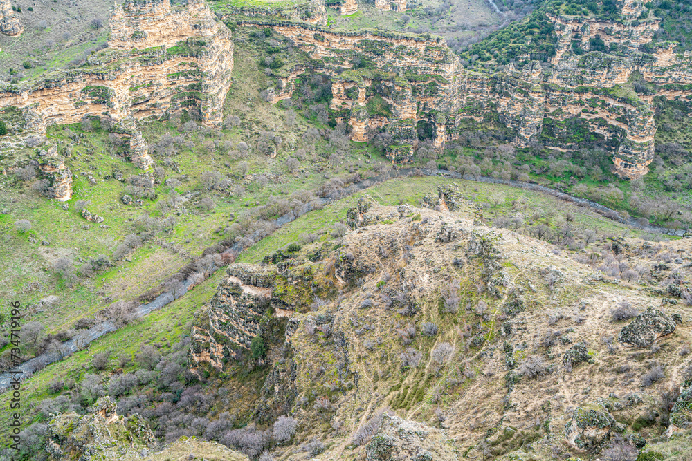 Ulubey Canyon is a nature park in the Ulubey and Karahallı of Uşak, Turkey. The park provides suitable habitat for many species of animals and plants and is being developed as a centre for ecotourism.