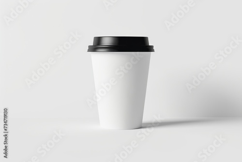 Isolated coffee cup packaging template with clipping path