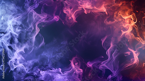 an empty textbox background with magical purple smoke corners on a dark glowing background