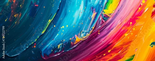 Panel kuchenny z motywem Strokes of multi-colored paint wide background.