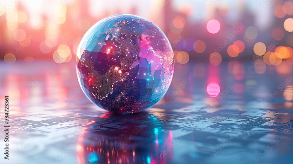 earth globe with reflection earth globe with reflection