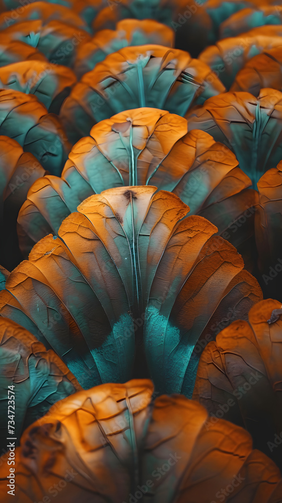 Large leaves that look like scales in a row 