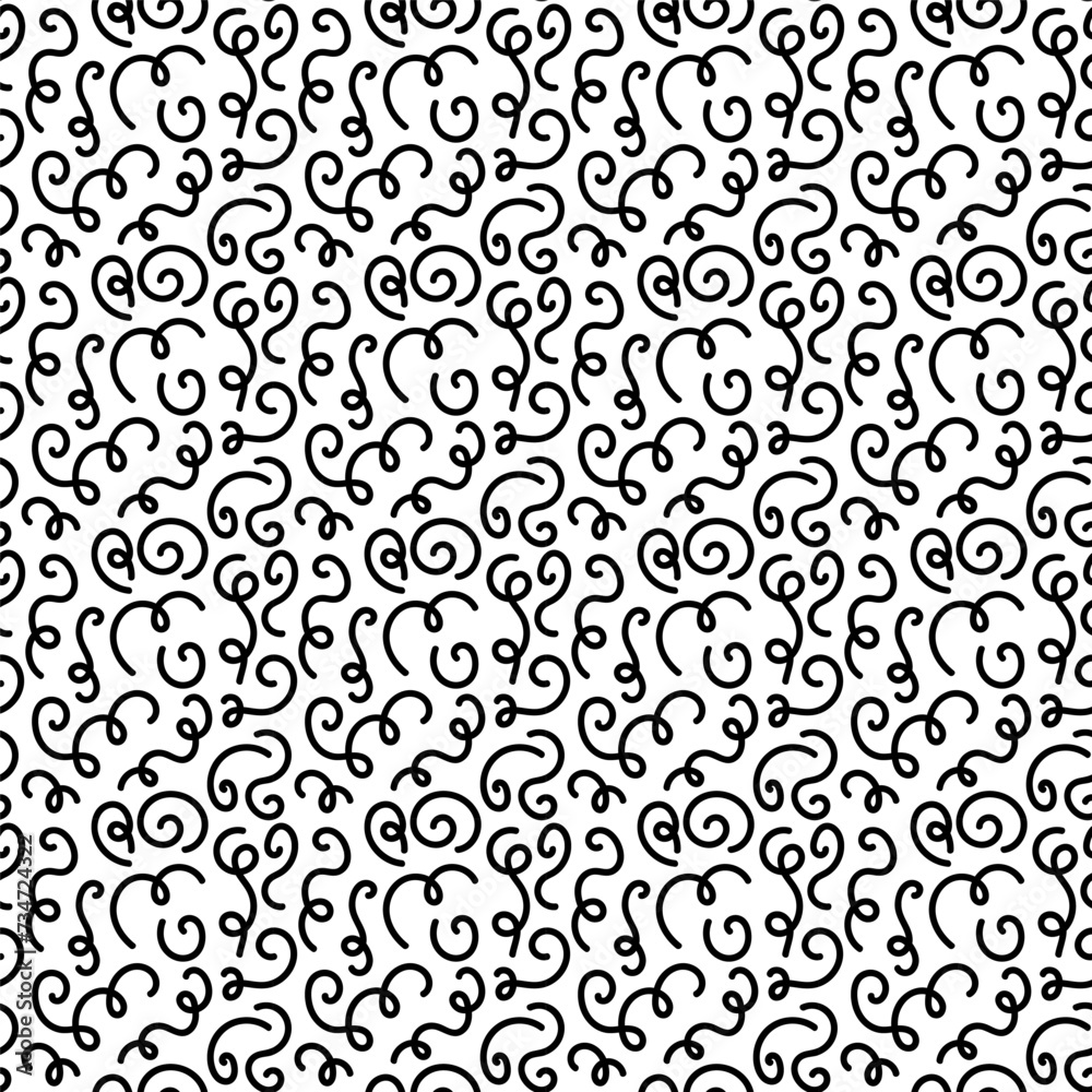 Decorative hand drawn doodle nature ornamental curl vector sketchy seamless pattern