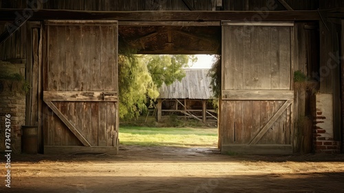 farmhouse barn doors open