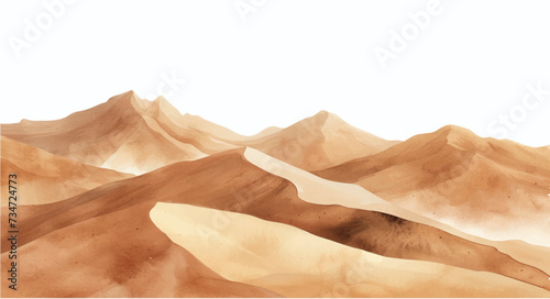 watercolor dunes isolated on white background