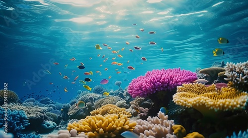 Image of an Egyptian coral colony on a reef in the Red Sea. photo