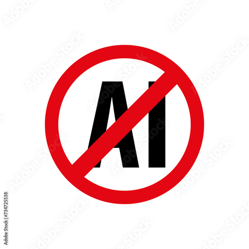Free Download Not AI generated images icon. No artificial intelligence sign prohibited symbol - GFXLoad