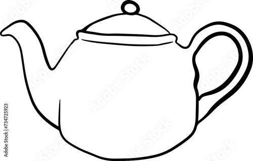 teapot hand drawn cafe vector