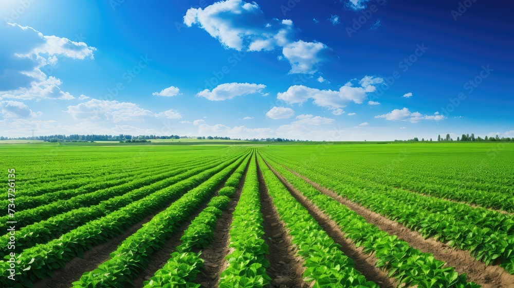 organic green farm field