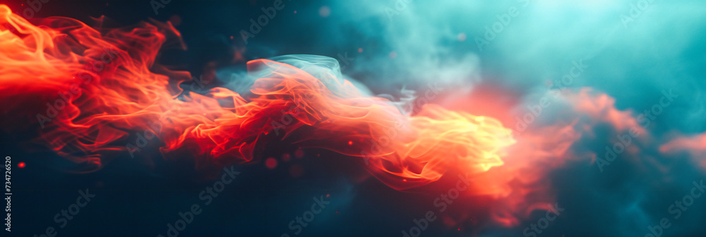 Abstract smoke and light, dynamic and colorful effects creating a mystical and artistic backdrop