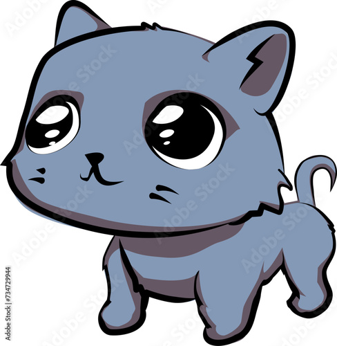 Cute cartoon kitten