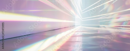 Abstract Prism of Light with Colorful Refractions and Glow photo