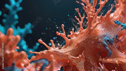 cblue and orange coral underwater background